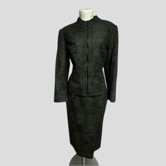 Holt Renfrew Collection Grey 100% Wool Pencil Maxi Business Skirt - Picture 1 of 15